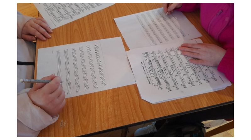 Learners reciting songs.